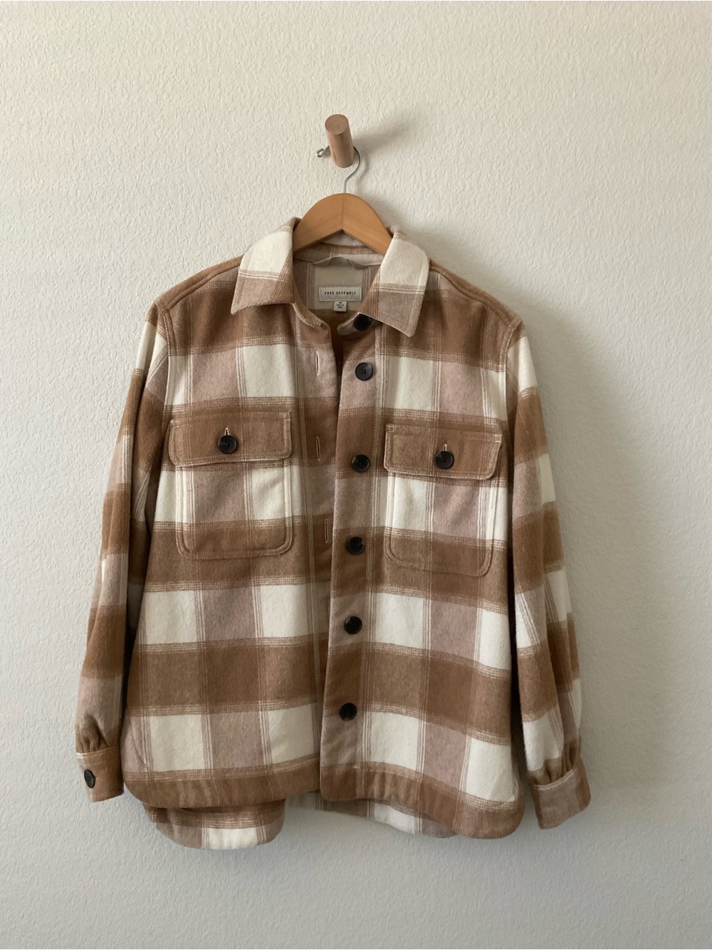 Brown & Cream Plaid Button-Up Shacket